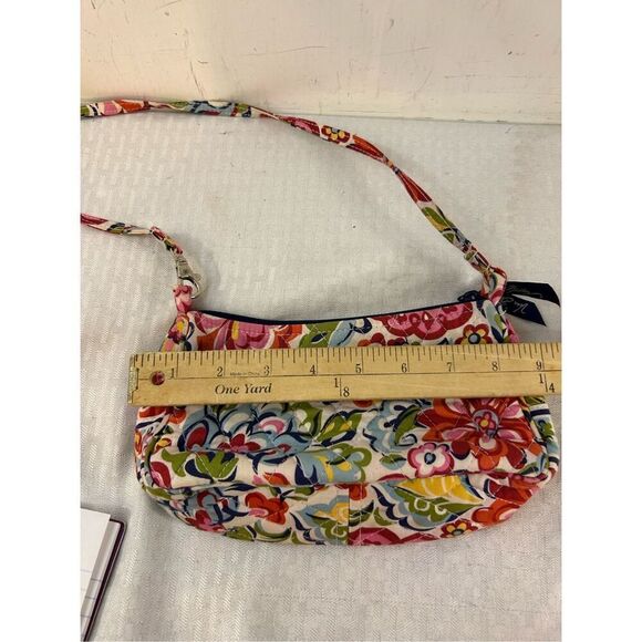 Vera Bradley 9x4" zipper mini crossbody multi-colors flowers - Picture 5 of 7